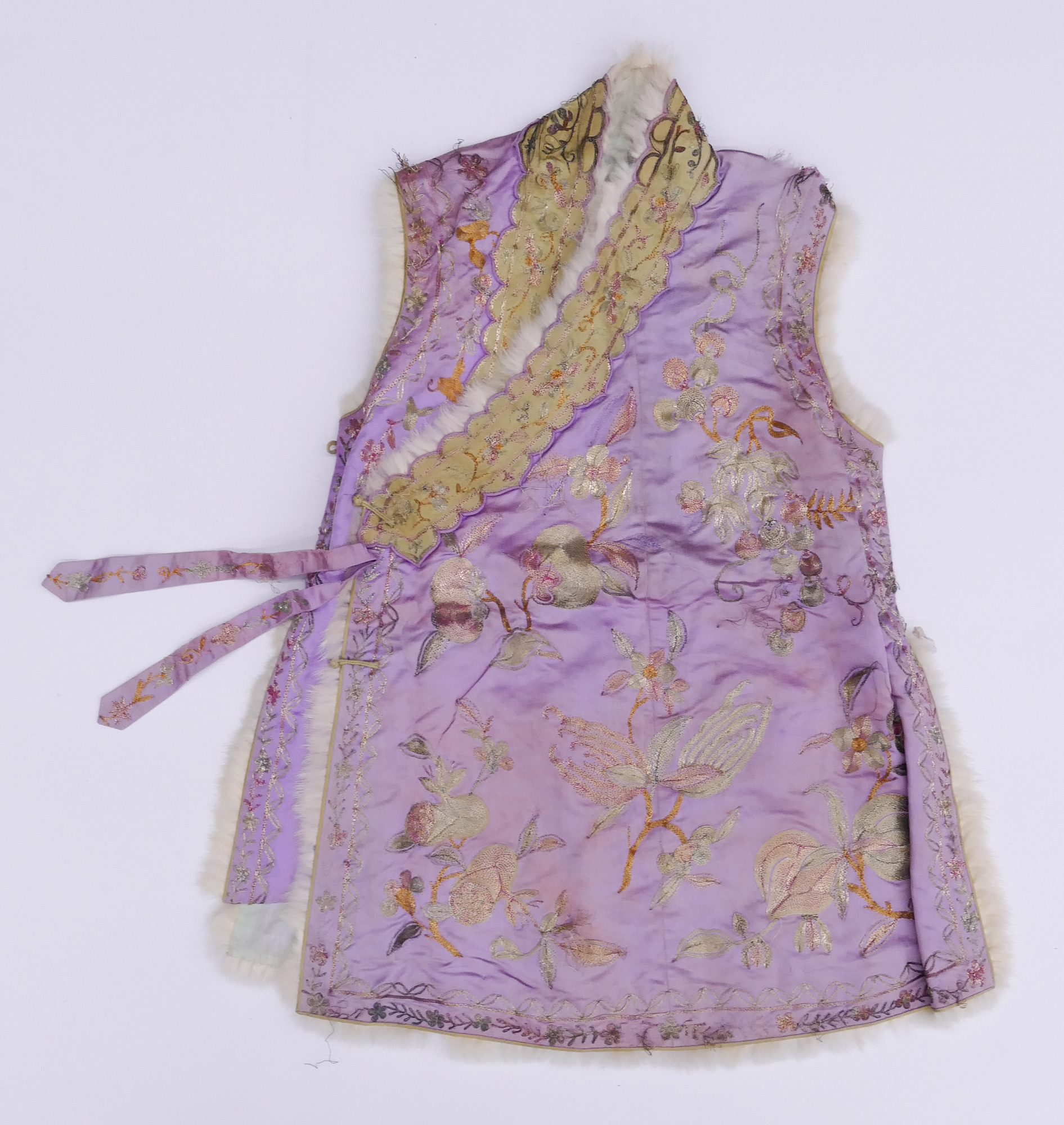 Appraisal: Chinese Gold Thread Silk Child's Vest ''x '' Pink ground