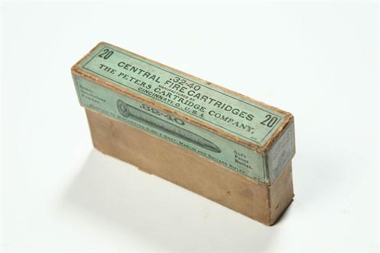 Appraisal: BOX OF AMMUNITION Twenty - central fire cartridges by the