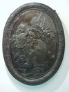 Appraisal: JAPANESE BRONZE WALL PLAQUE - Portrait of Kintaro 'The Golden