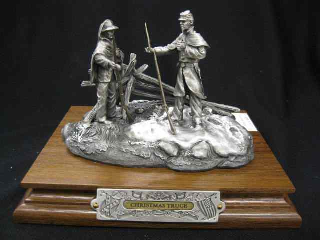 Appraisal: Chilmark Pewter Figurine ''Christmas Truce'' signed by Francis Burnam ''