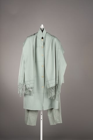 Appraisal: CHADO sea foam green cashmere coat with signature stitching and