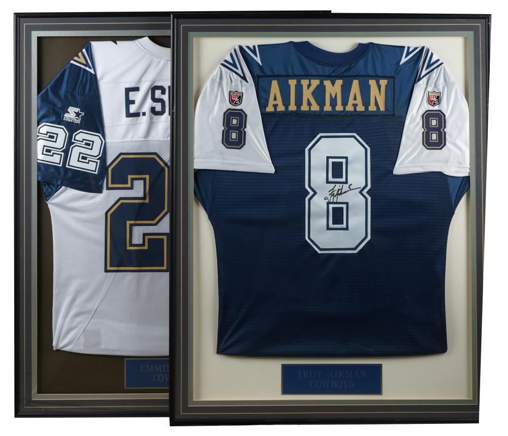 Appraisal: TWO SIGNED COWBOYS FOOTBALL JERSEYSTroy Aikman and Emmitt Smith each