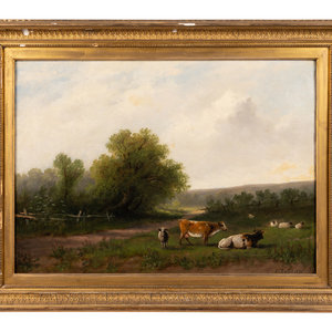 Appraisal: C Raffel British th Century Cows in English Countryside oil