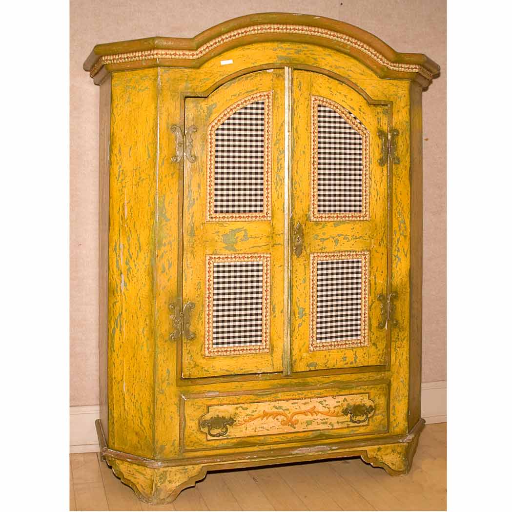 Appraisal: Italian Painted Wood Cabinet Height inches width inches depth inches