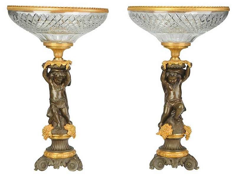 Appraisal: Pair Louis Philippe Style Gilt Bronze Tazzas Continental late th