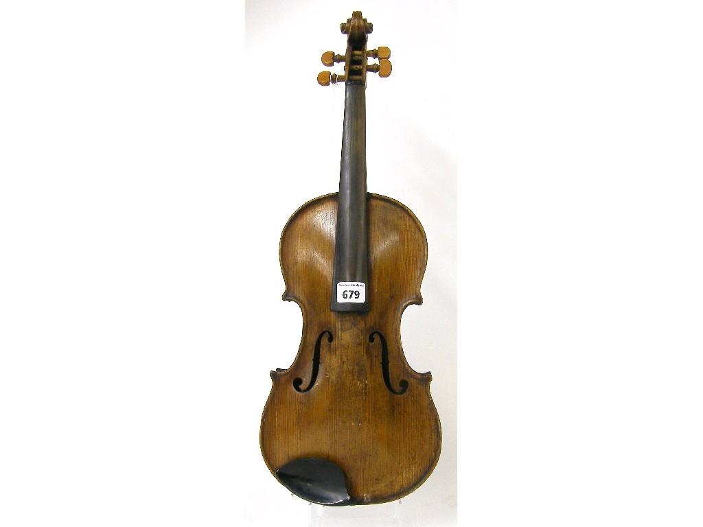 Appraisal: French violin of the Caussin School circa cm