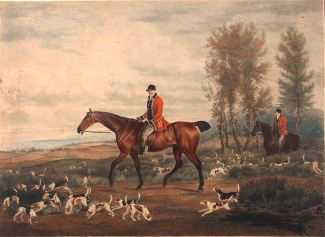 Appraisal: AFTER RICHARD BARRETT DAVIS'His Majesty's Harriers' hand coloured engraving by