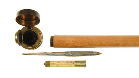 Appraisal: ARCHITECT'S CANE overall with shaft painted to simulate wood The