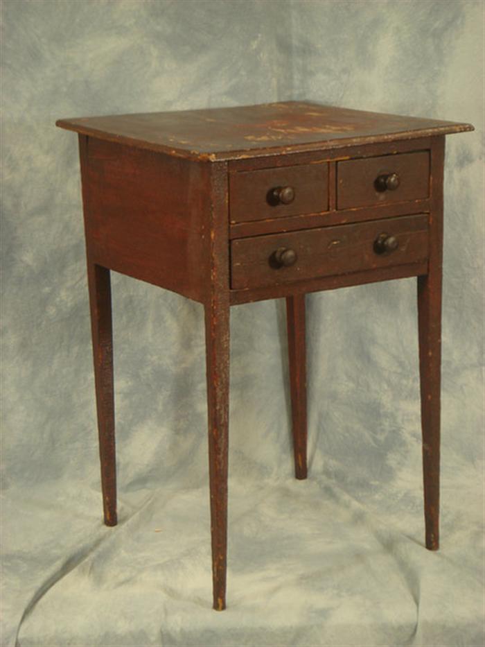 Appraisal: Cherry and poplar Hepplewhite work table with two small drawers