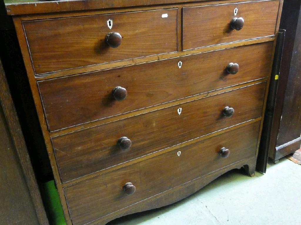 Appraisal: An early th century mahogany chest fitted with three long