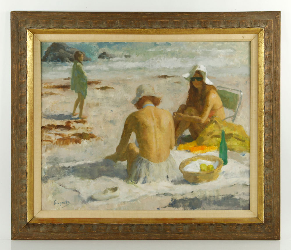 Appraisal: - Augusta Beach Scene O M George Augusta American -