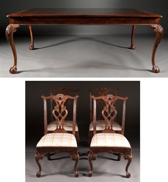 Appraisal: Chippendale style mahogany dining table and a set of four