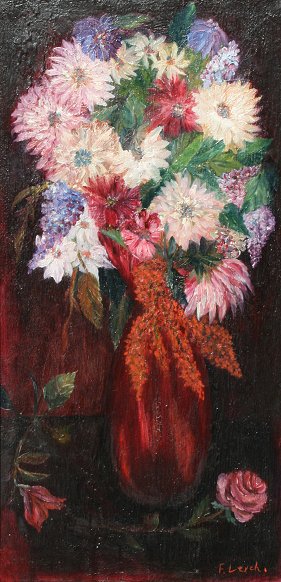 Appraisal: LERCH Franz Austria - Floral Still Life OIL Canvas ''