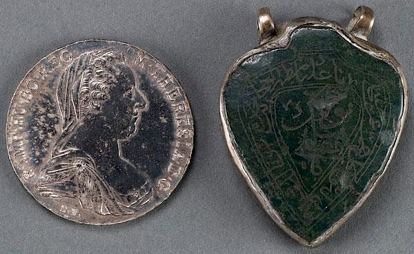 Appraisal: A MARIA THERESA THALER AND JADE PENDANT A MARIA THERESA