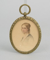 Appraisal: Pen and Ink Miniature Portrait Of An Unidentified Sitter Circa