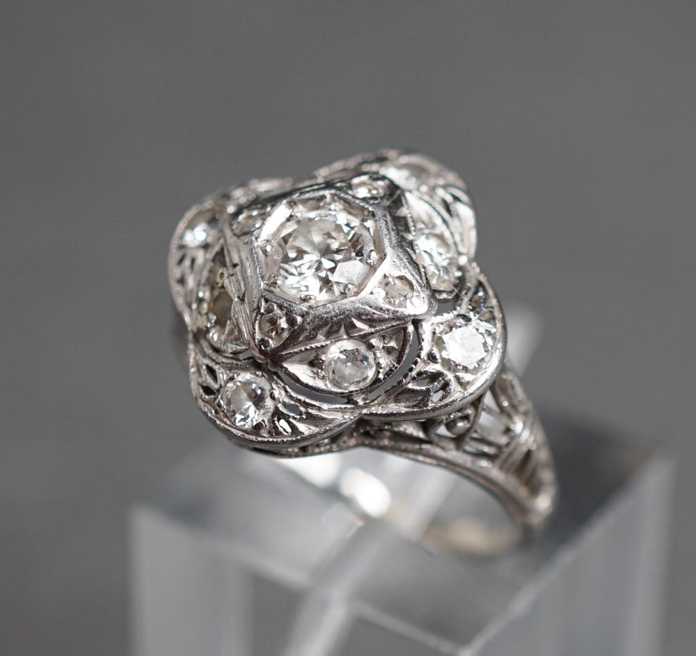 Appraisal: -Karat White-Gold and Diamond Ring approx tcw gross dwt Size