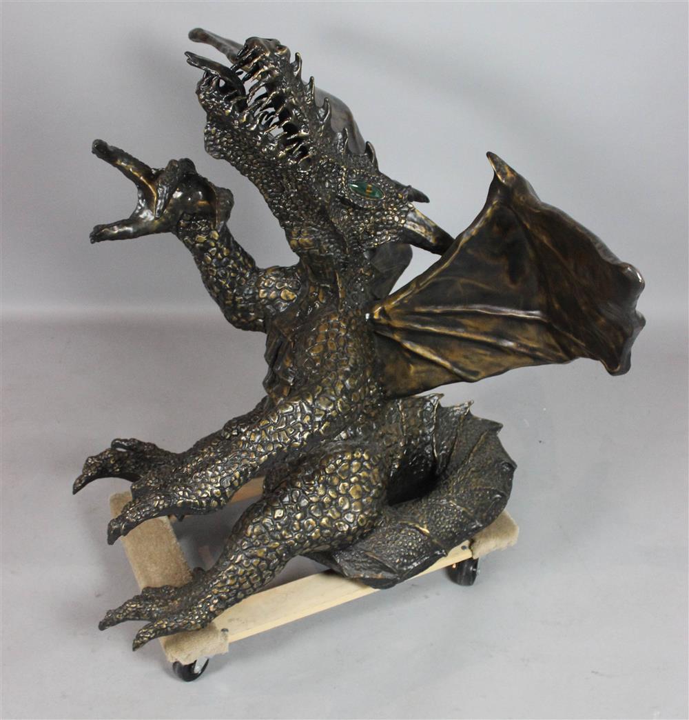 Appraisal: LARGE BRONZE WINGED DRAGON BY JAY FISHER AMERICAN ESTATE OF