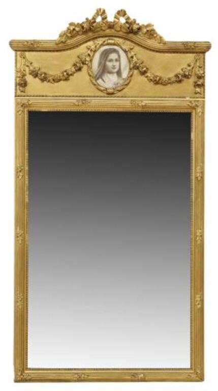 Appraisal: FRENCH LOUIS XVI STYLE GILTWOOD WALL MIRRORFrench Louis XVI style