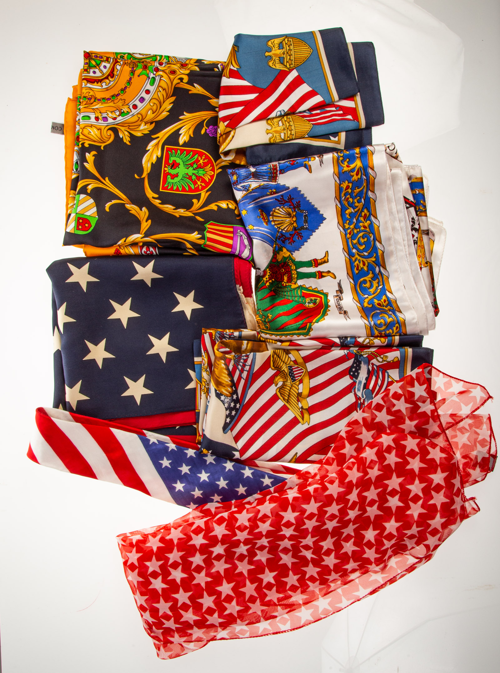 Appraisal: LARGE COLLECTION OF AMERICANA SCARVES AND MORE Including Ralph Lauren