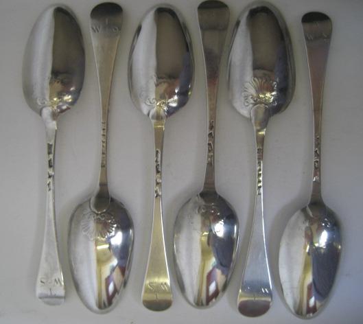 Appraisal: A SET OF FOUR GEORGE III FANCY BACK TABLESPOONS maker