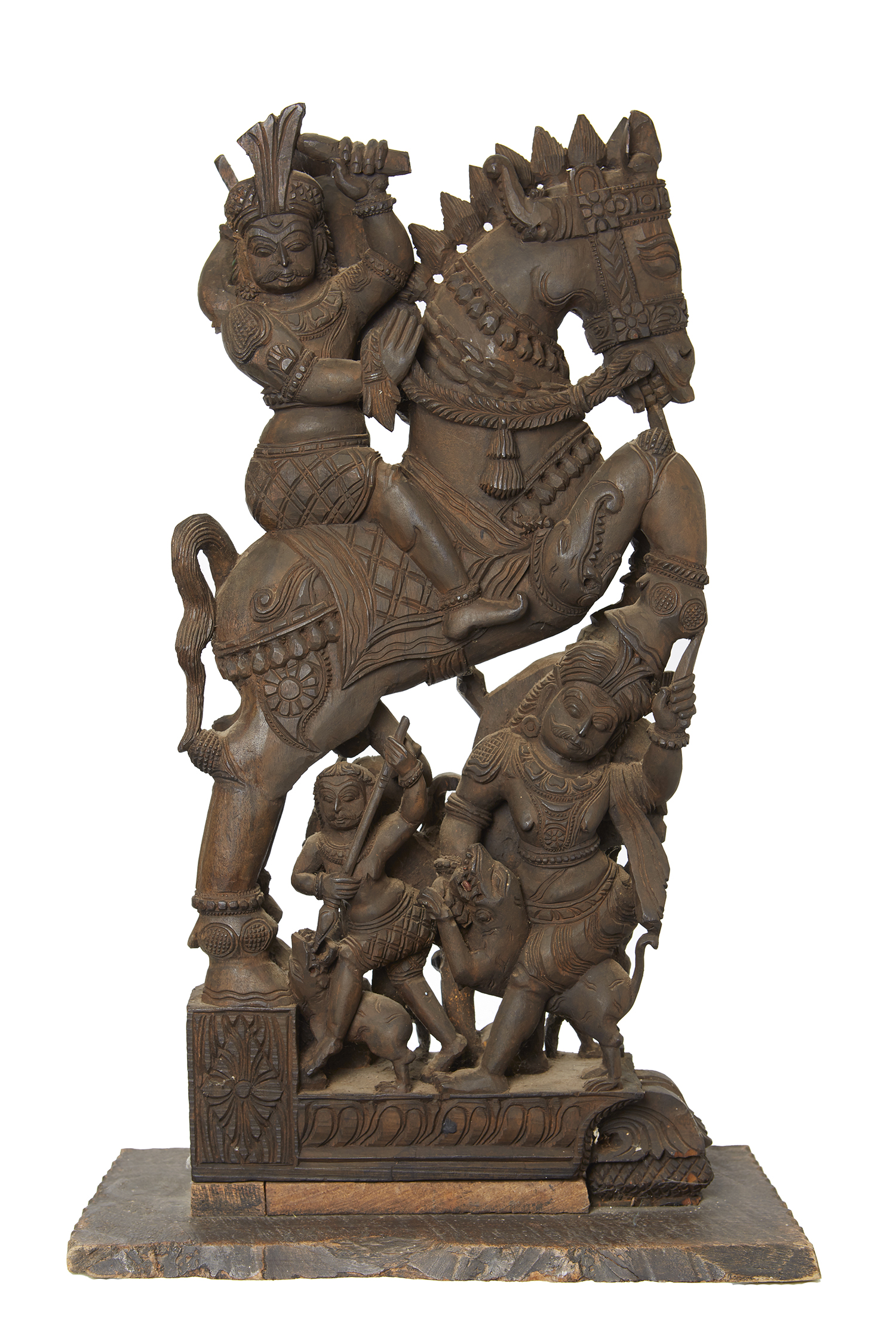 Appraisal: A LARGE GROUP WOOD CARVING INDIAN TH CENTURY Depicting a