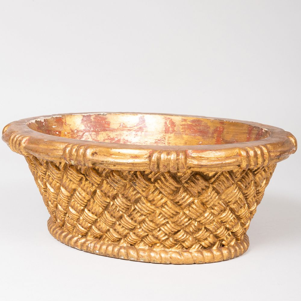 Appraisal: Italian Giltwood Oval Basket x x in Private New York