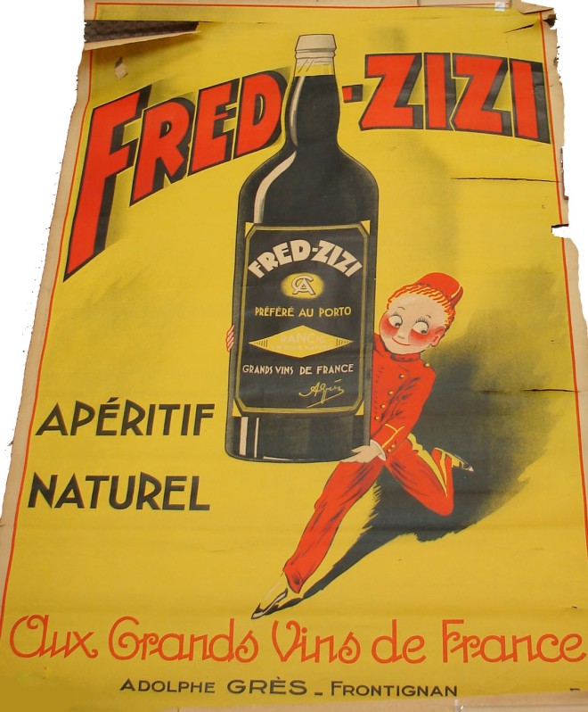 Appraisal: Lithographic poster with top text Fred Zizi and lower text