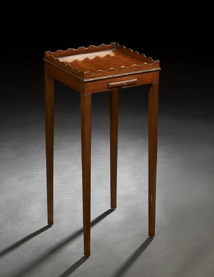 Appraisal: George III-Style Mahogany Lamp Table of diminutive proportions the square