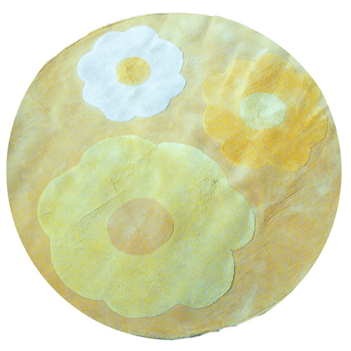 Appraisal: EDWARD FIELDS Circular wool area rug with Pop art flowers