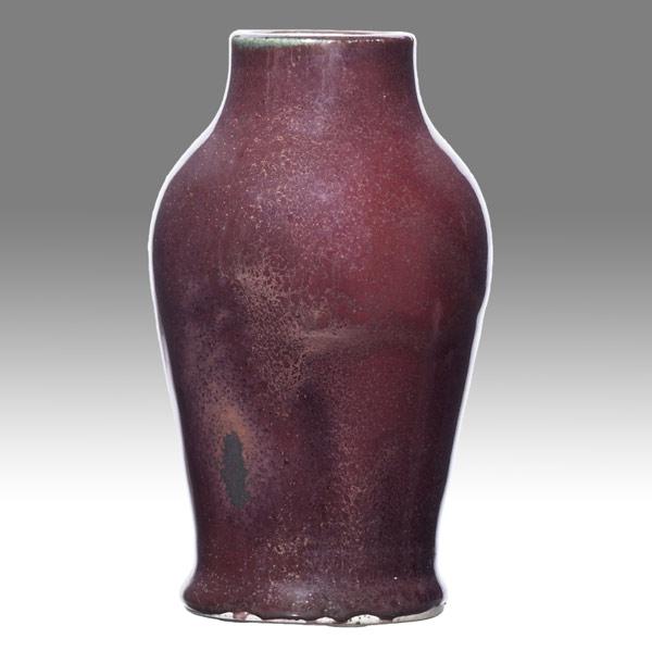 Appraisal: HUGH ROBERTSONDEDHAMExperimental vase in fine mirrored oxblood glazeIncised Dedham Pottery