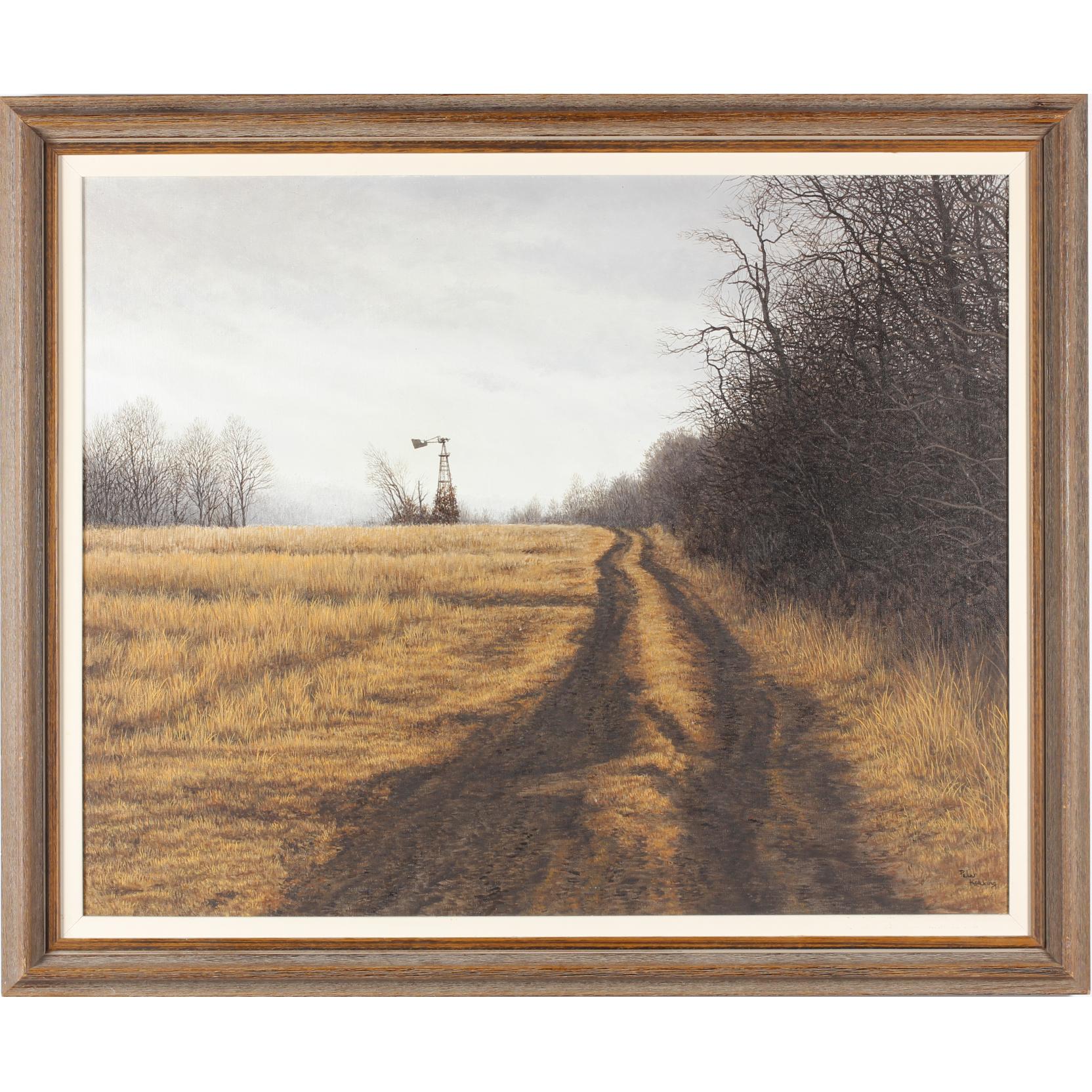 Appraisal: Peter Keating - Bucks County Field in Winter oil on