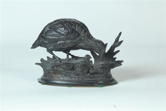 Appraisal: BRONZE AFTER PAUL EDOUARD DELABRIERRE FRANCE - Gamebird signed on