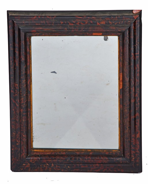 Appraisal: AN ANTIQUE TORTOISESHELL AND SIMULATED TORTOISESHELL LOOKING GLASS the ovolo