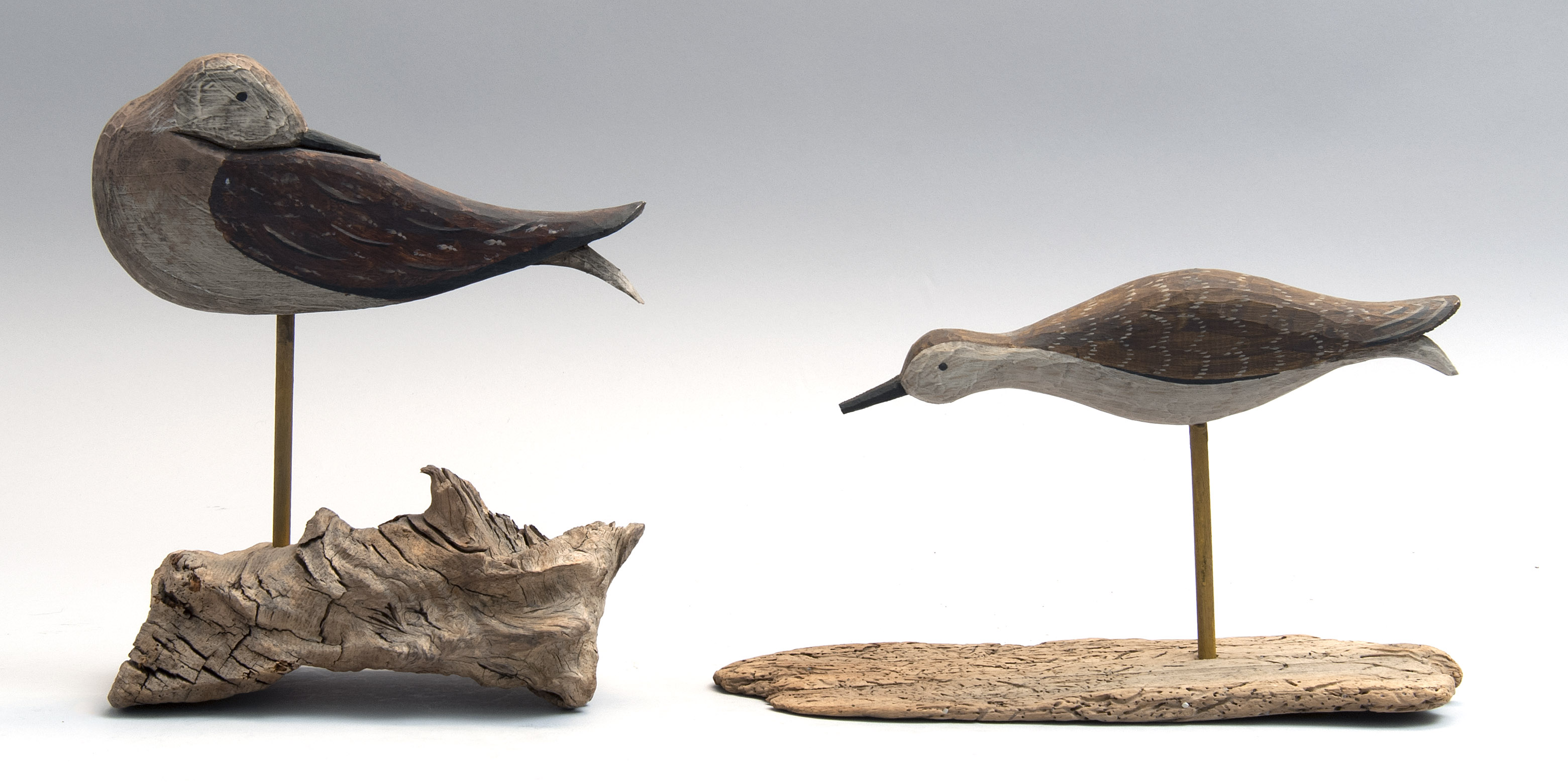 Appraisal: TWO YELLOWLEGS CARVINGS Cape Cod th CenturyBy Herbert Hughes One