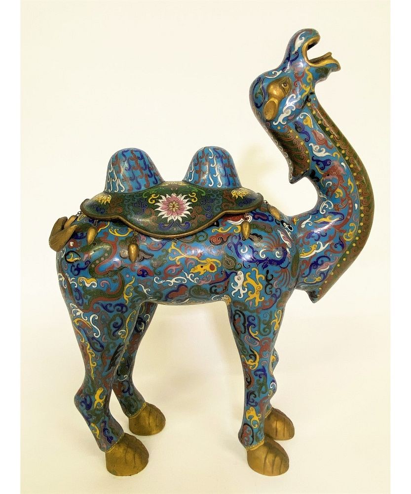 Appraisal: Large Cloisonne' Bactrian Large Chinese cloisonne' bactrian -humped camel Republic