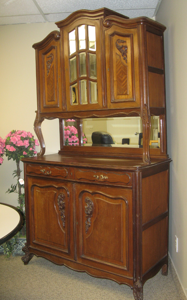 Appraisal: LOUIS XV STYLE MAHOGANY SIDEBOARD Continental c in two sections