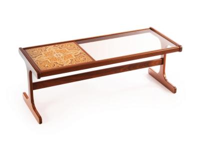 Appraisal: G-Plan a tiled and smoked glass coffee table cm wide