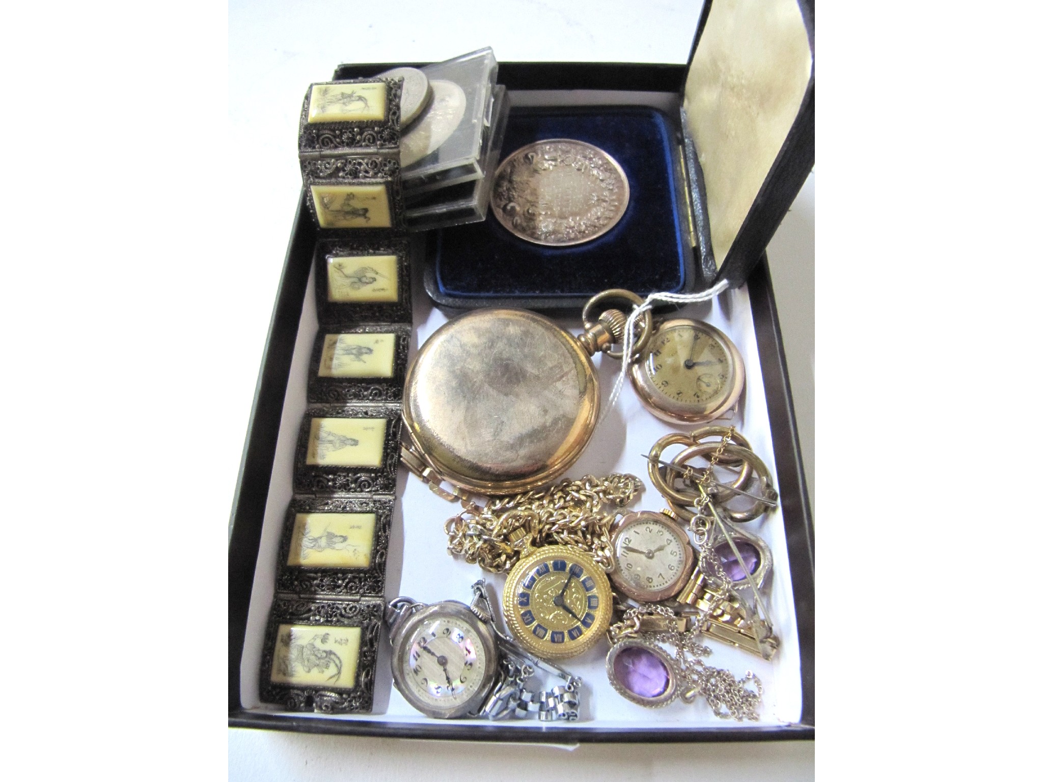 Appraisal: A lot comprising rolled gold watches costume jewellery etc