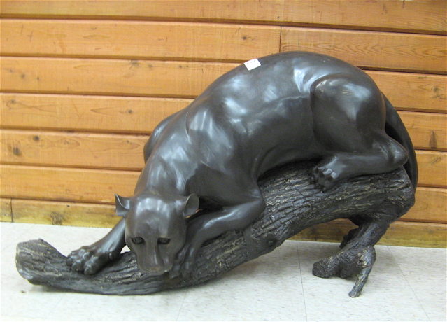 Appraisal: BRONZE WILDLIFE FLOOR SCULPTURE the study of a black panther