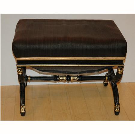 Appraisal: Empire Style Gilt Decorated Black Painted Curule Stool Estimate -