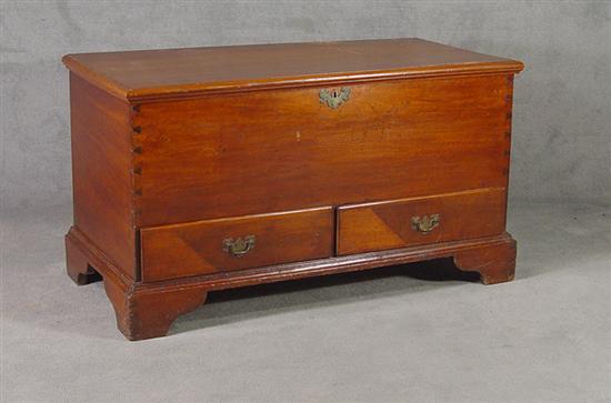 Appraisal: Walnut Blanket Chest Circa Molded lift lid with right hand