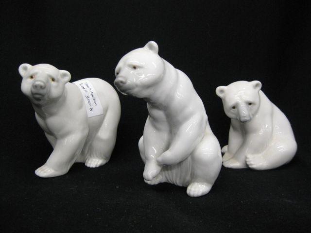 Appraisal: Lladro Porcelain Figurines of Polar Bears various poses tallest is