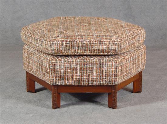 Appraisal: Frank Lloyd Wright Henredon Talesin Ottoman Hexagonal Wooden mahogany base