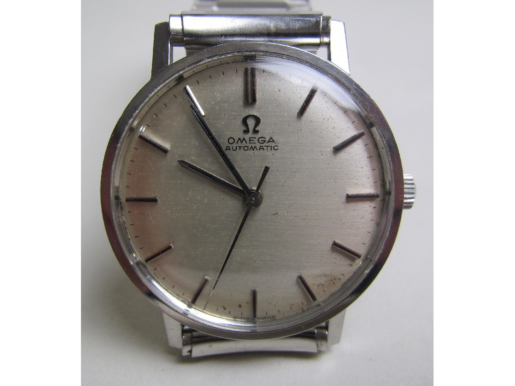 Appraisal: Gents stainless steel Omega automatic wrist watch with silvered dial