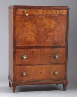 Appraisal: Continental Carved Mahogany Secretaire Abattant Continental Carved Mahogany Secretaire Abattant