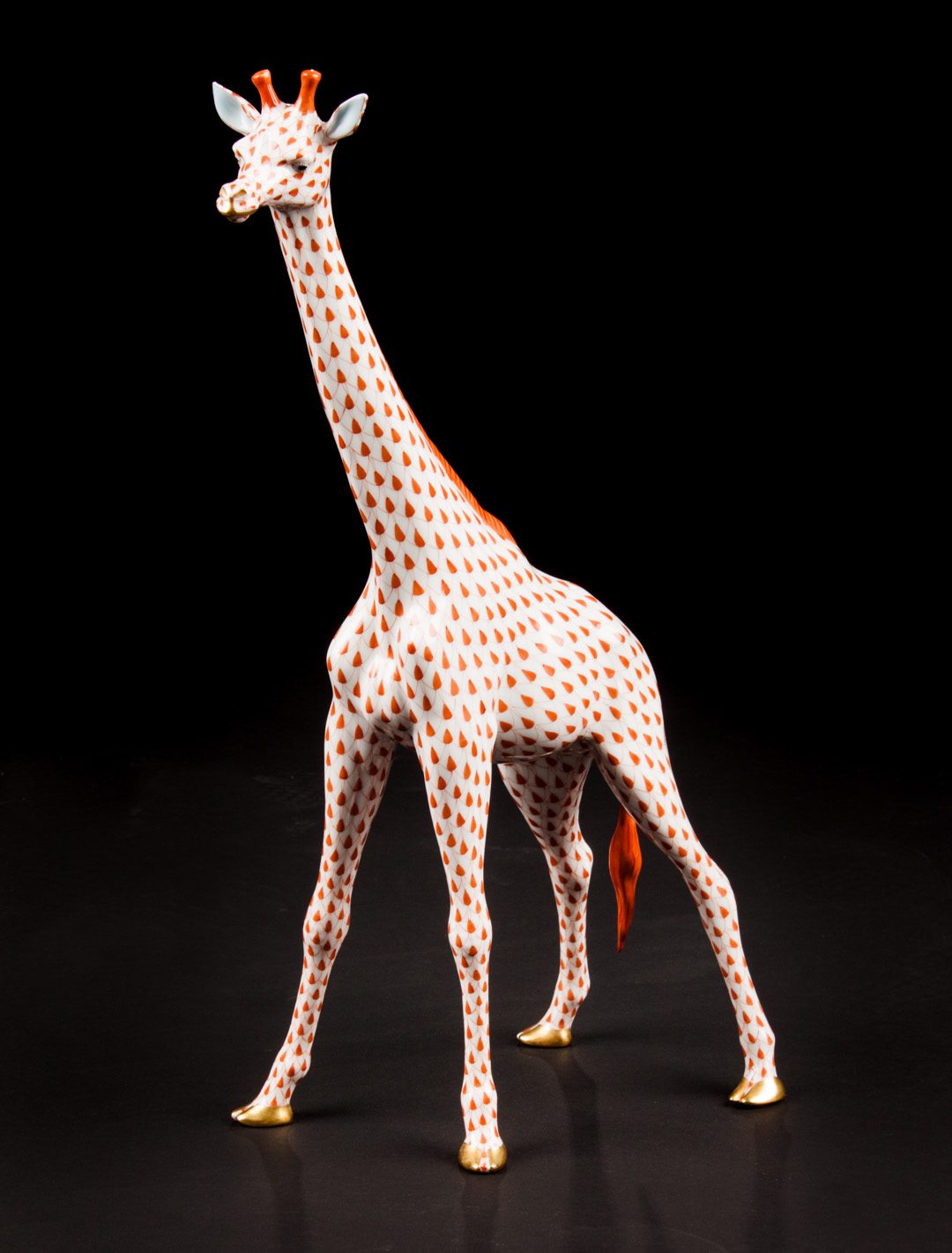 Appraisal: Large Herend porcelain giraffe in the Rust Fishnet pattern in