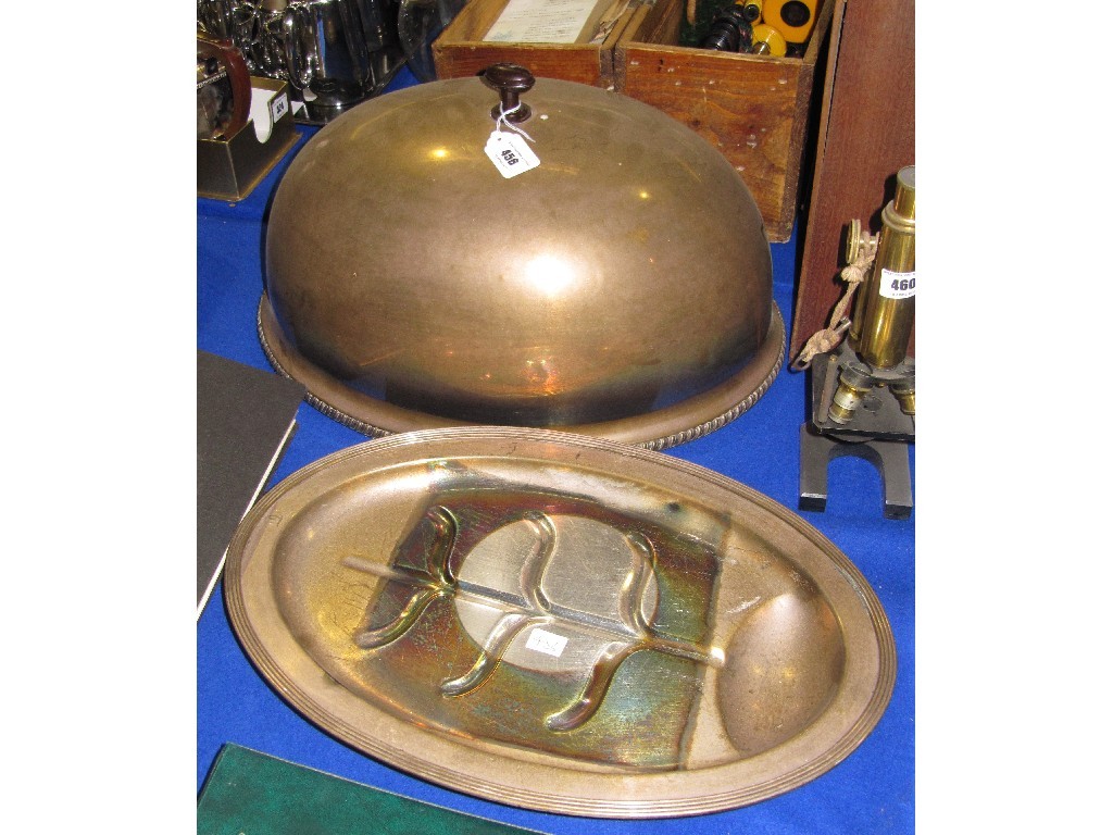 Appraisal: Lot comprising meat dish cover and a meat dish