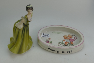 Appraisal: Shelley oval babys dish decorated with children playing by Mabel