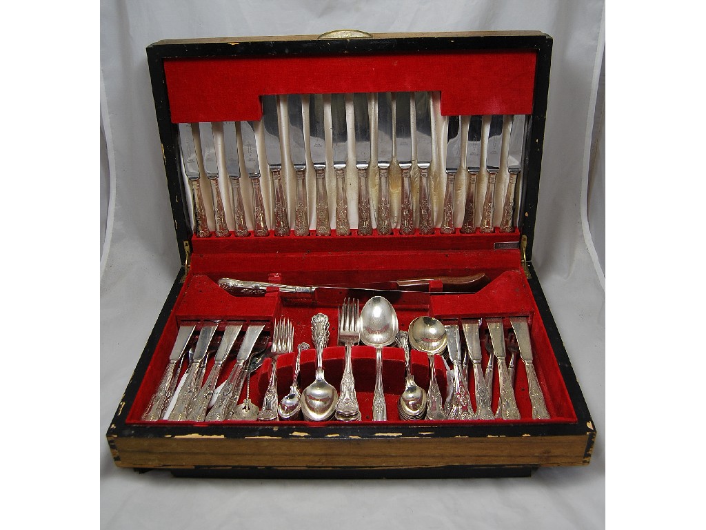 Appraisal: Canteen of Kings pattern silver plated flatware eight place setting