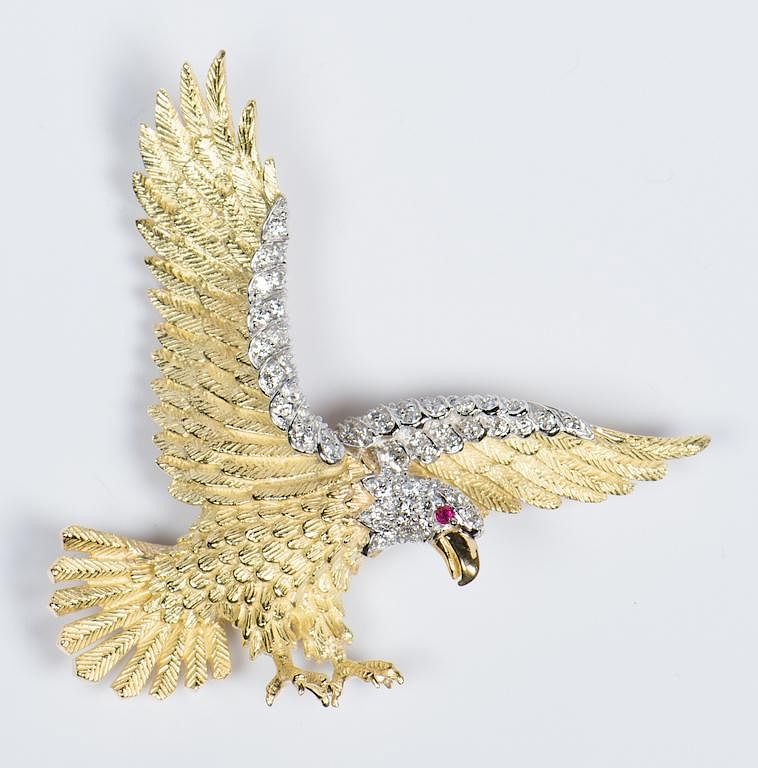 Appraisal: Rosenthal American Eagle Brooch American Bald Eagle Herbert Rosenthal Bicentennial